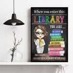 When You Enter This Library - Personalized Poster/Canvas - Back To School Gift For Teacher, Librarian, Library Rules Sign, Classroom Decor