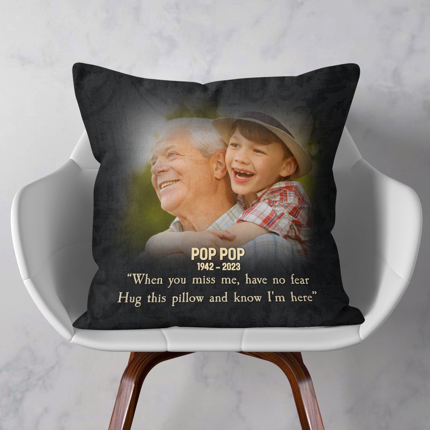 When You Miss Me, Have No Fear - Personalized Photo Memory Pillow (Insert Included)