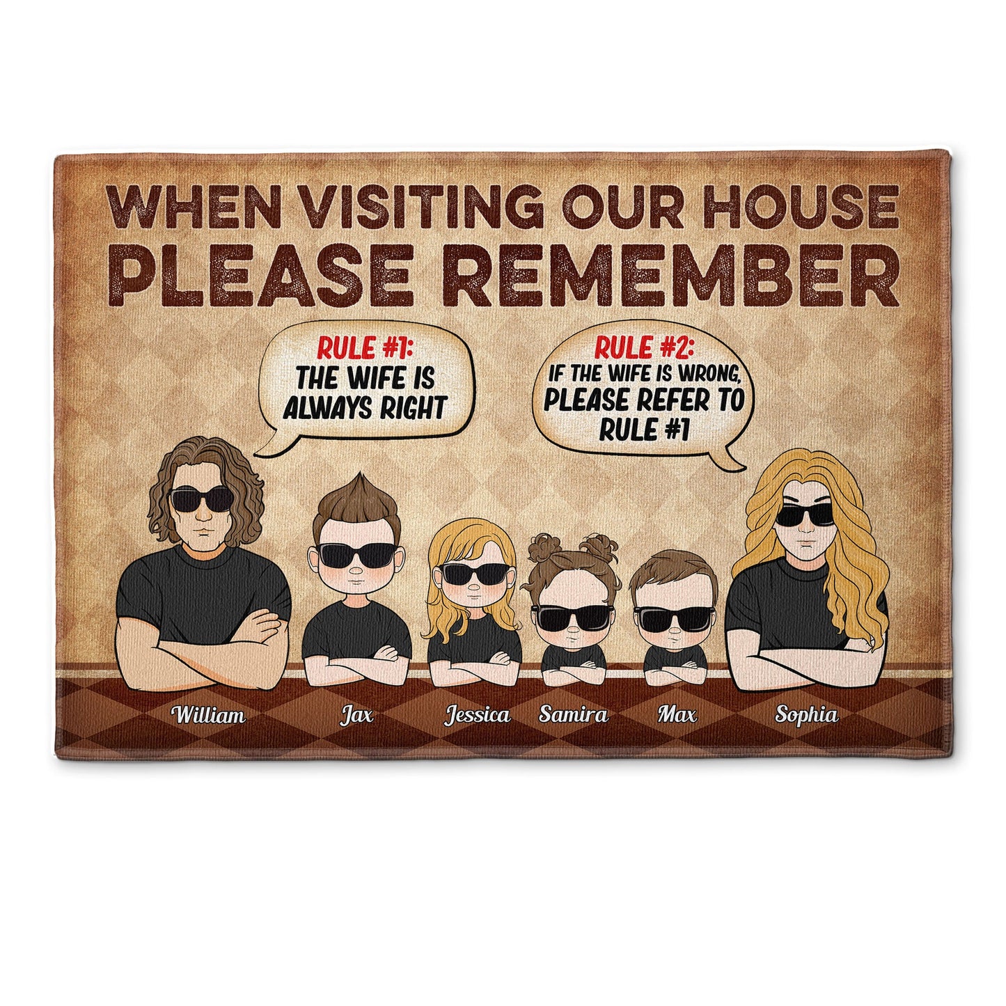 When Visiting Our House Please Remember - Personalized Doormat