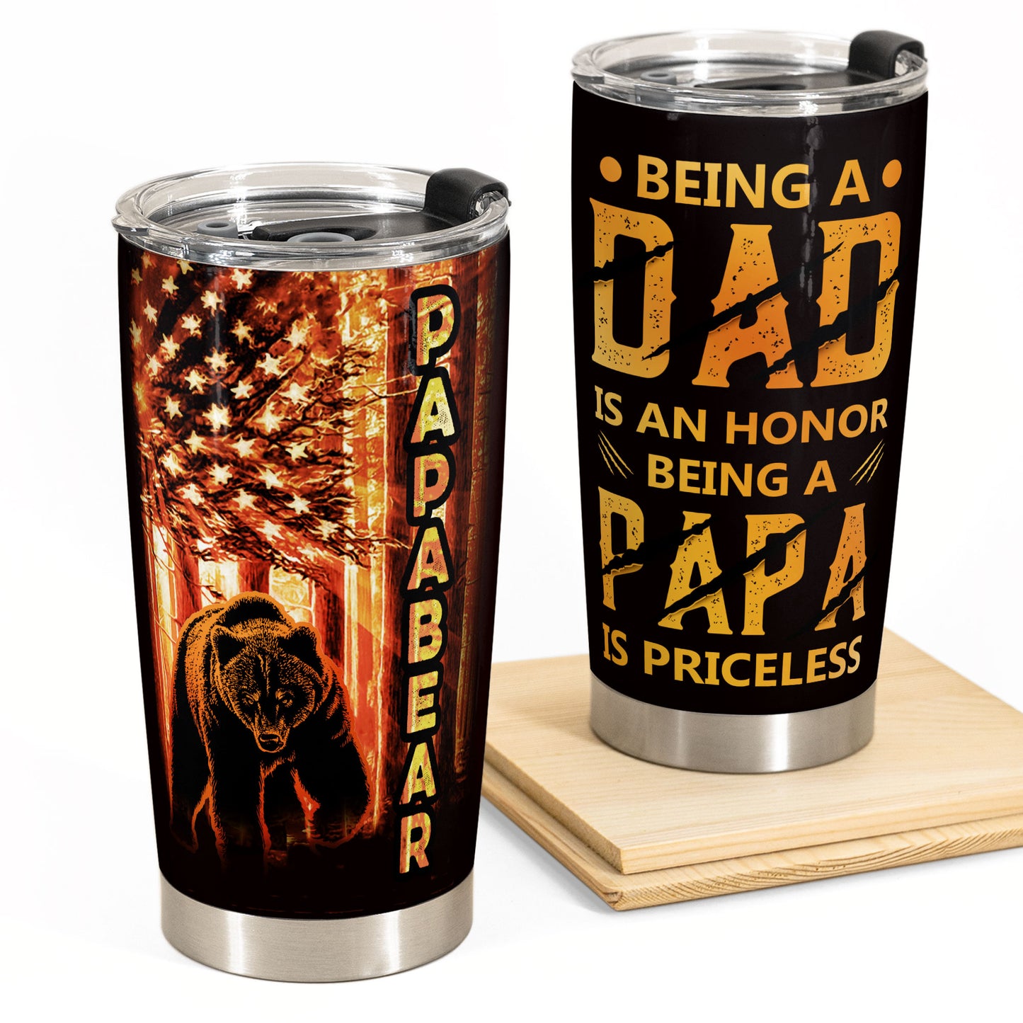 Being A Papa Is Priceless - Personalized Tumbler Cup - Gift For Fathers