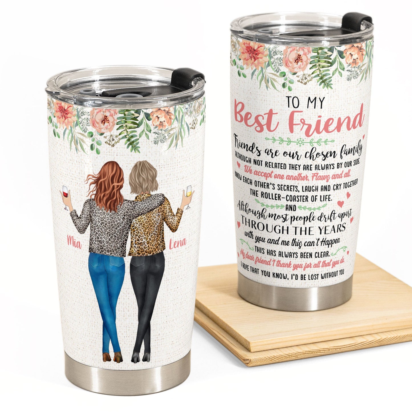 A True Friend - Engraved Personalized Stainless Steel Tumbler, Best Friend  Birthday Gift, Best Friend Gift