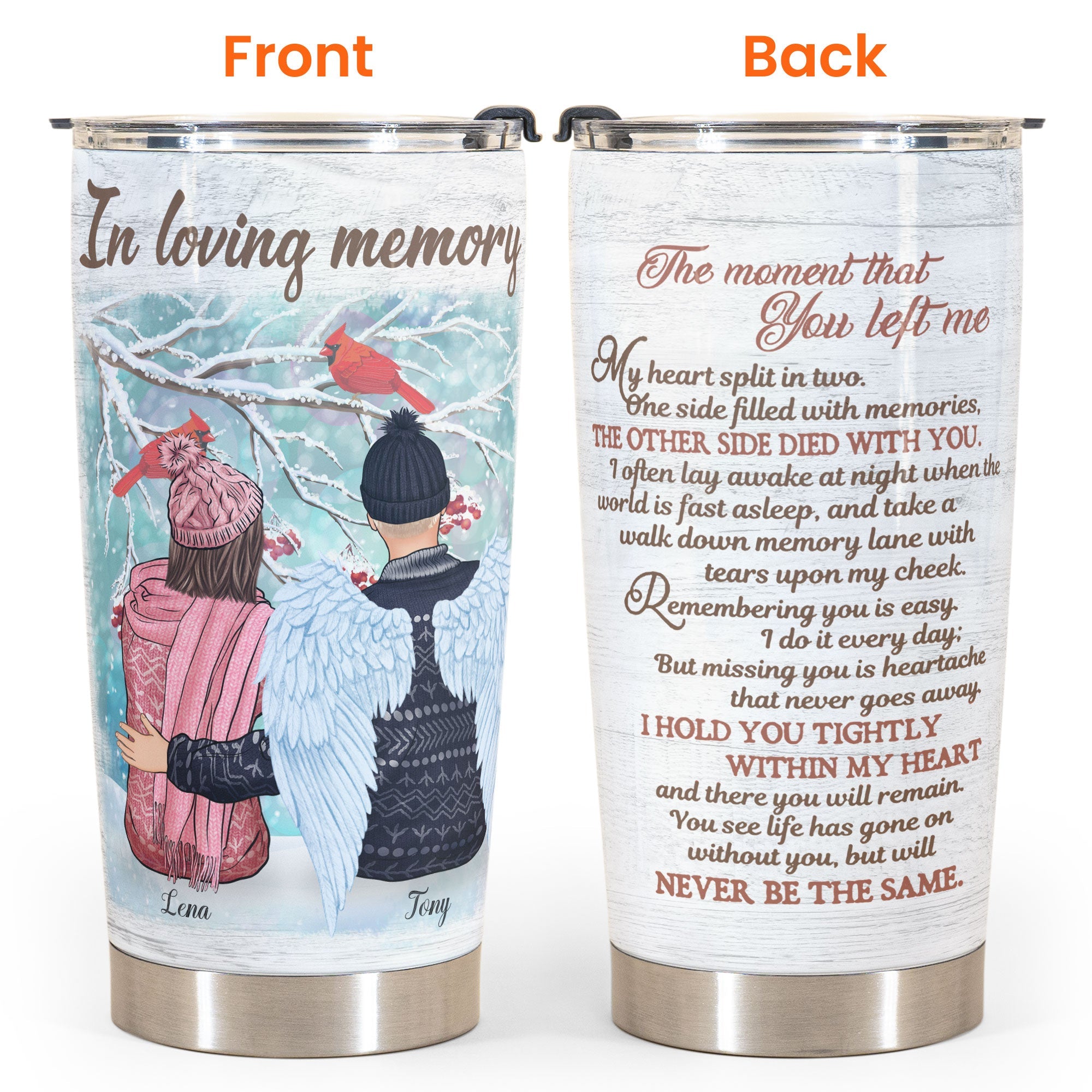 In Loving Memory - Personalized Tumbler Cup - Sympathetic Gift For Family Memorial