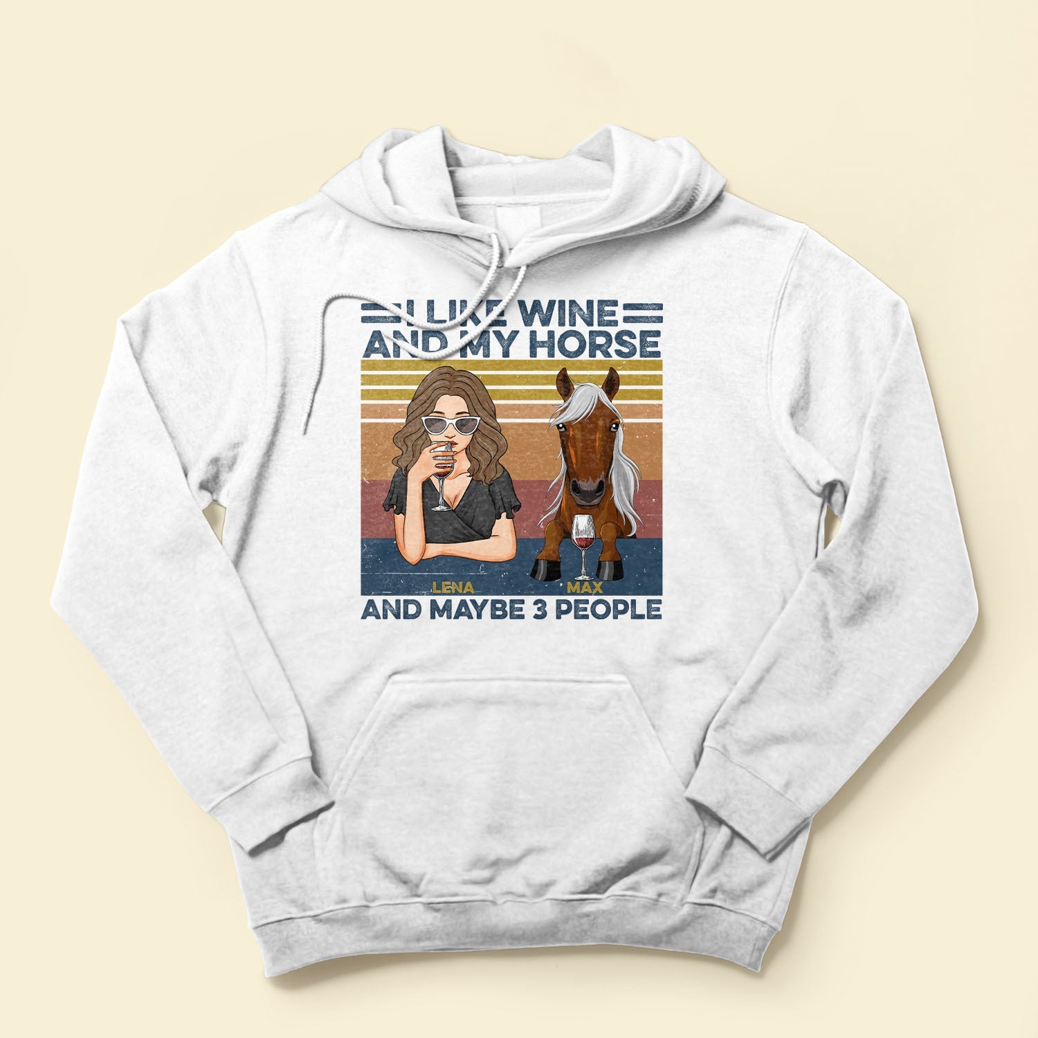 I Like Bourbon Beer Wine And My Horse - Personalized Shirt - Peeking Horse