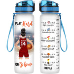Who Loves Basketball - Personalized Water Bottle With Time Marker
