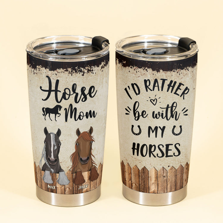 Who Loves Horses - Personalized Tumbler Cup - Birthday Gift For Horse Mom Horse Dad