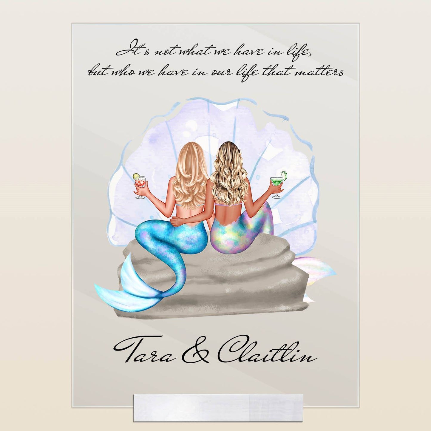 Who We Have In Our Life That Matters - Personalized Acrylic Plaque - Gift For Girls, Mermaid Sisters, Friends