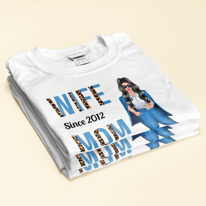 Wife, Mom, Boss - Personalized Shirt - Anniversary Gift Valentine's Day Gift For Wife, Boss Lady