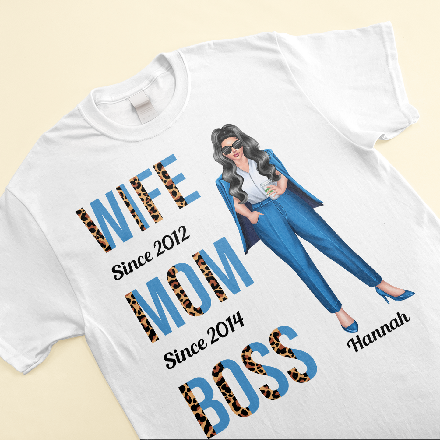 Wife, Mom, Boss - Personalized Shirt - Anniversary Gift Valentine's Day Gift For Wife, Boss Lady