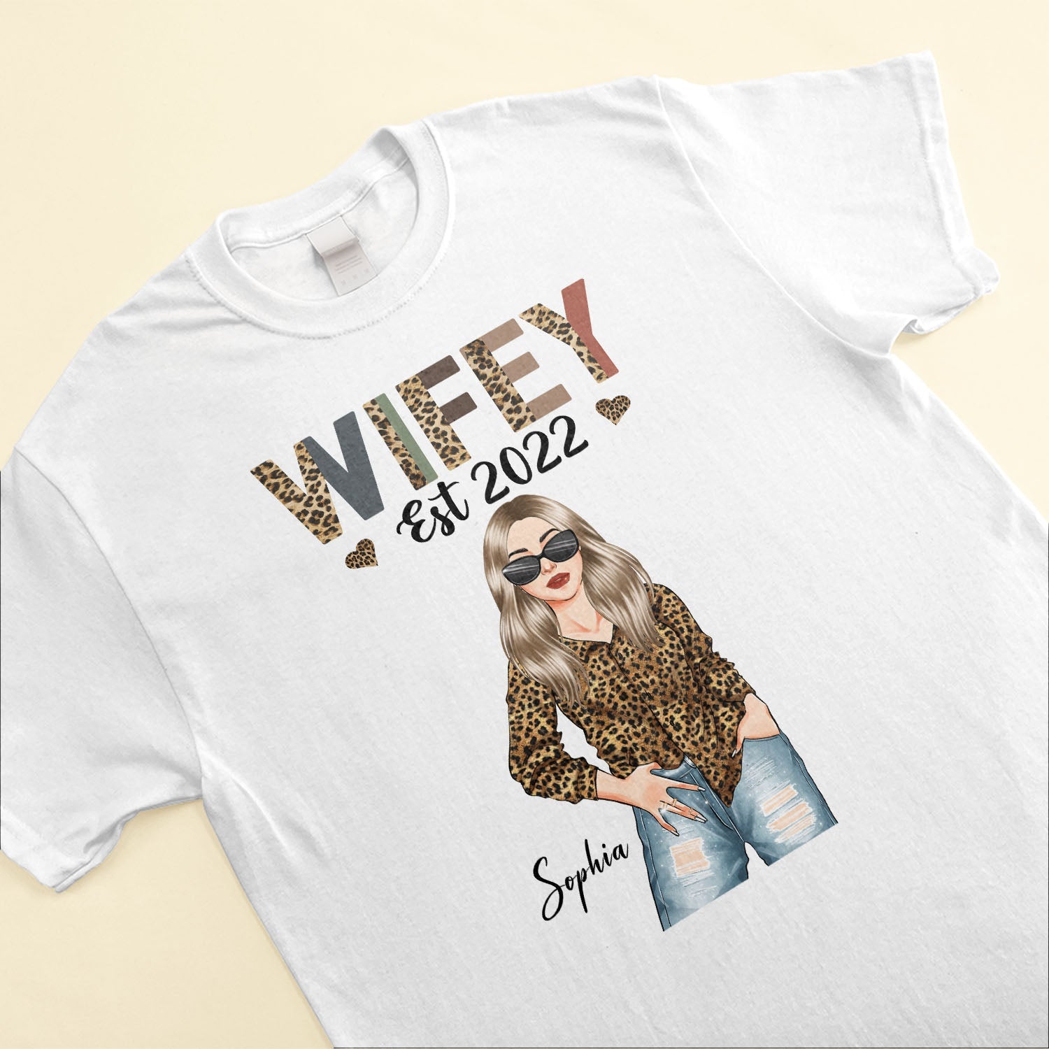 Wifey Est. (Year) - Personalized Shirt - Anniversary Gift For Wife, Girlfriend, Fianc??