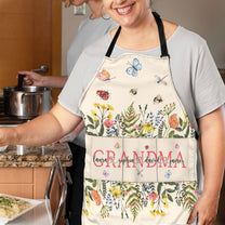 Wildflower Grandma - Personalized Apron With Pocket