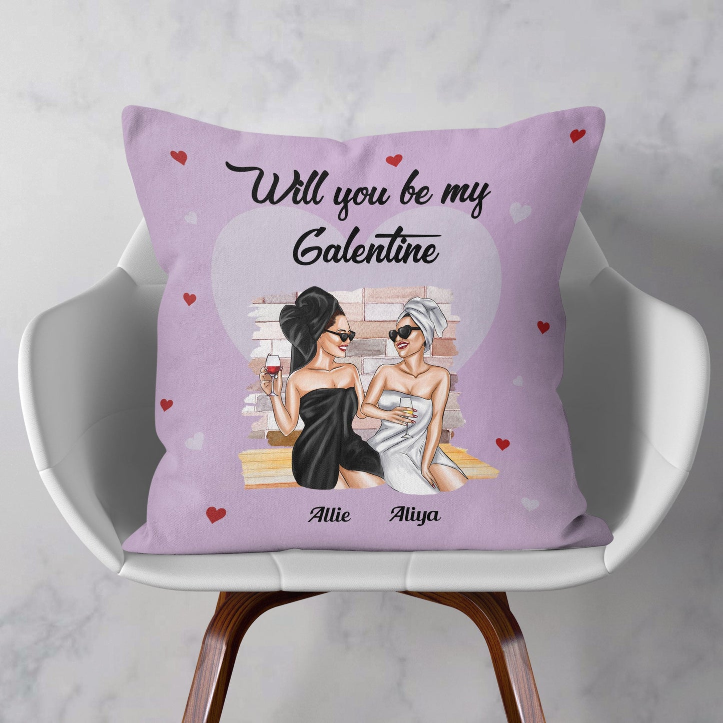 Will You Be My Galentine - Personalized Pillow - Galentine & Birthday Gift For Best Friend, Bestie, BFF