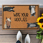 Wipe Your Hooves - Personalized Doormat - Birthday, Loving, Funny, Home Decor Gift For Horse Mom, Horse Lover