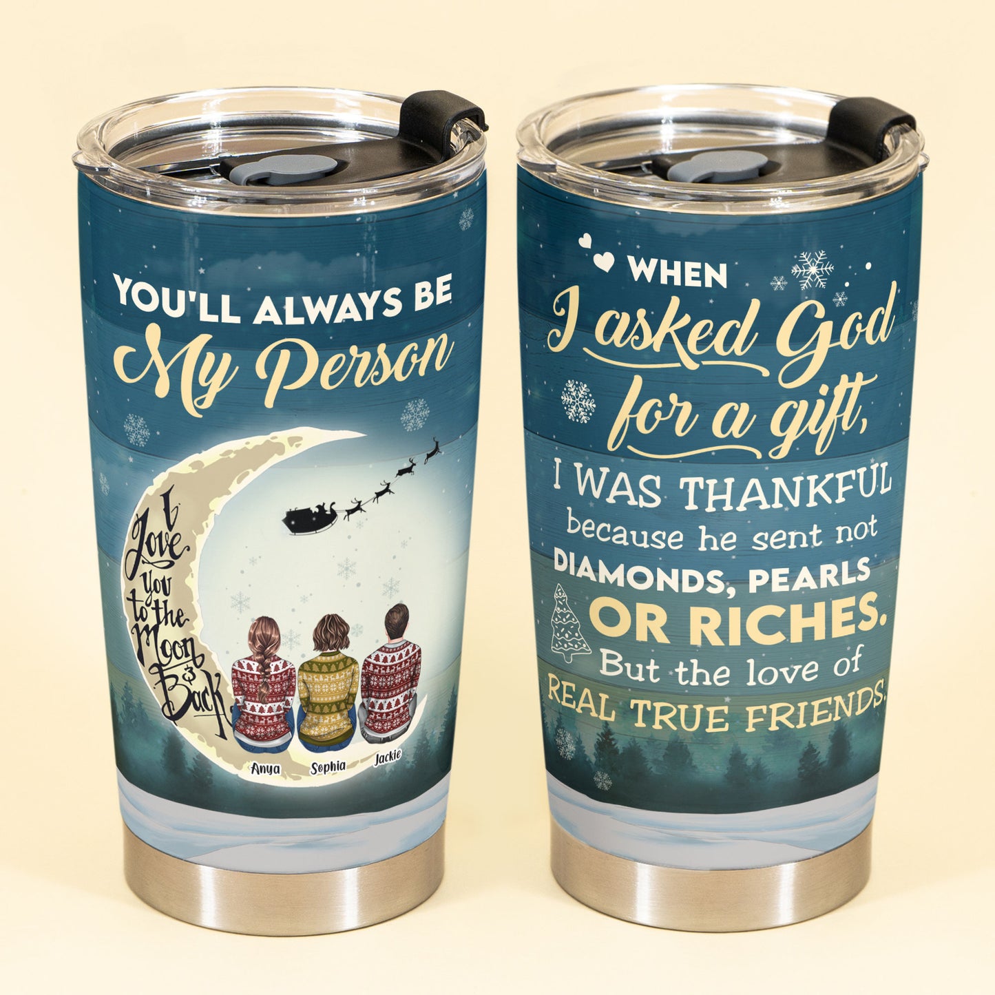 Wished For A Friend Like You - Personalized Tumbler Cup - Christmas Gift For Friends