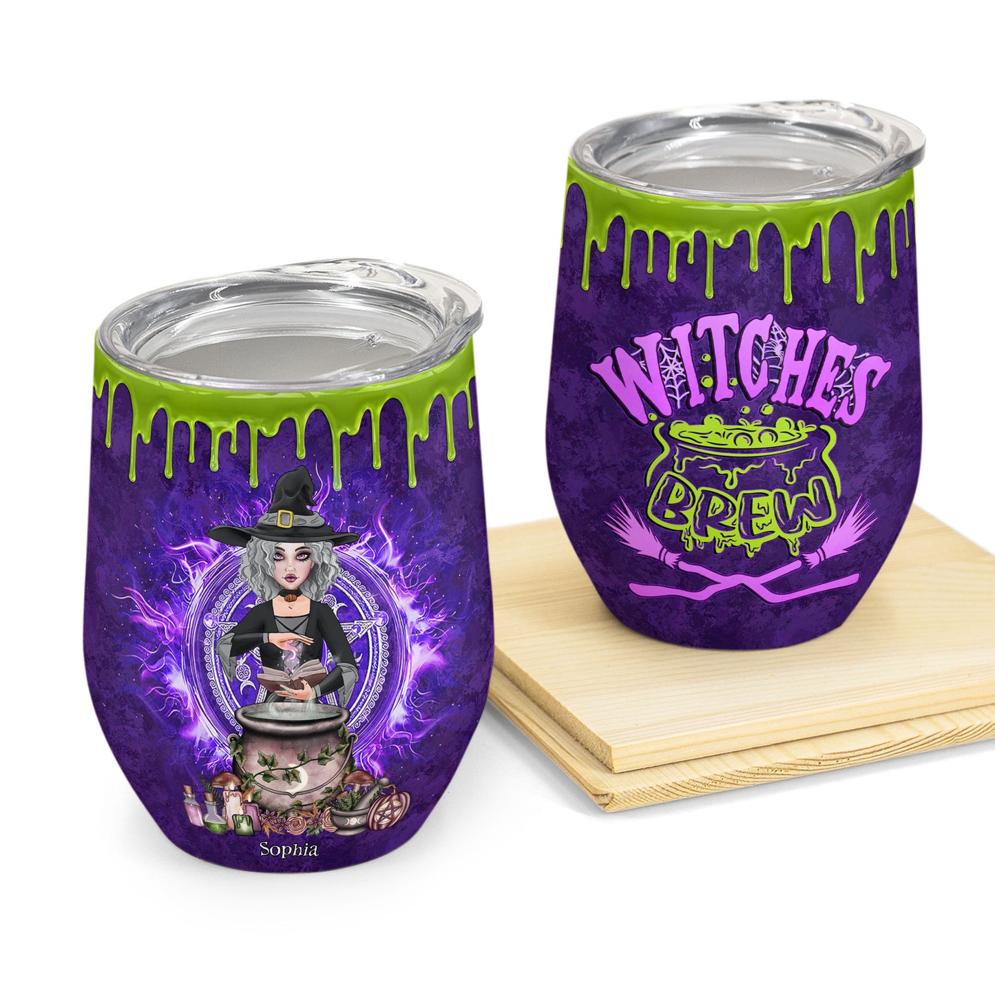 Witches Brew - Personalized Wine Tumbler - Halloween, Witchcraft Gift For Witches