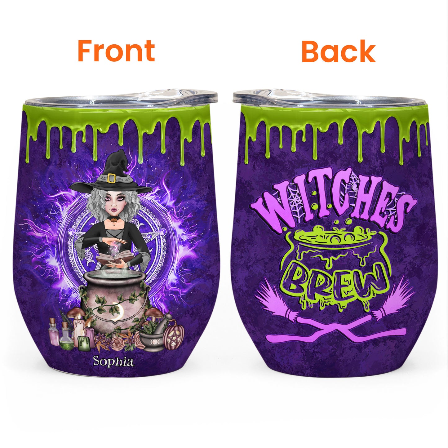 Witches Brew - Personalized Wine Tumbler - Halloween, Witchcraft Gift For Witches