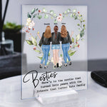 With The Friends That Turned Into Family - Personalized Acrylic Plaque - Birthday Gift New Year Gift For Besties, BFF, Soul Sisters