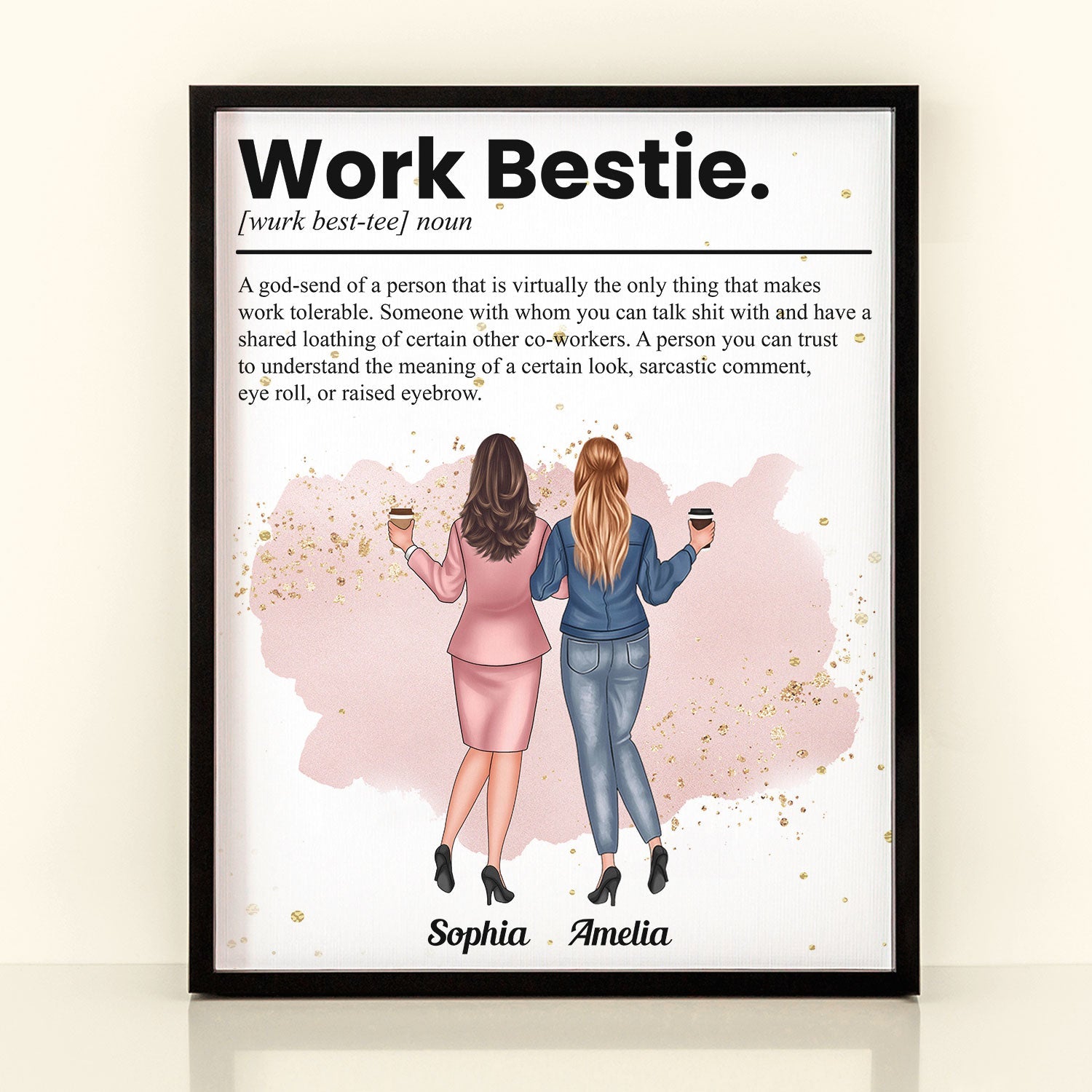 Work Bestie Definition, Personalized Poster, Funny Gift, Coworker Leaving Gift For Friends, Coworkers