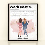 Work Bestie Definition, Personalized Poster, Funny Gift, Coworker Leaving Gift For Friends, Coworkers