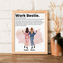 Work Bestie Definition, Personalized Poster, Funny Gift, Coworker Leaving Gift For Friends, Coworkers