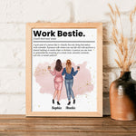 Work Bestie Definition, Personalized Poster, Funny Gift, Coworker Leaving Gift For Friends, Coworkers