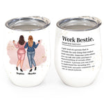 Work Bestie Definition - Personalized Wine Tumbler - Birthday Gift Leaving Gift For Work Besties, Colleagues, Best Friends