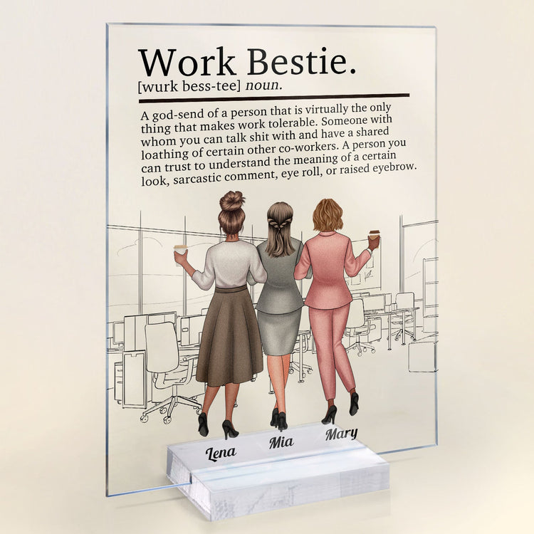 Work Bestie Whom We Can Talk - Personalized Acrylic Plaque - Birthday Gift For Colleagues, Employes, Work Friends