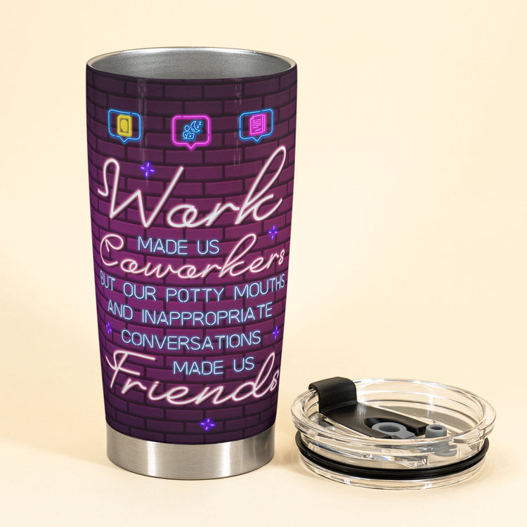 Work Besties - Personalized Tumbler Cup - Birthday Gift For Coworkers, Colleagues, Work Friends