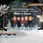 Work Besties Through Another Year - Personalized Acrylic Ornament - Funny, Birthday, Christmas Gift For Coworkers, Colleagues, Friends, Office Besties