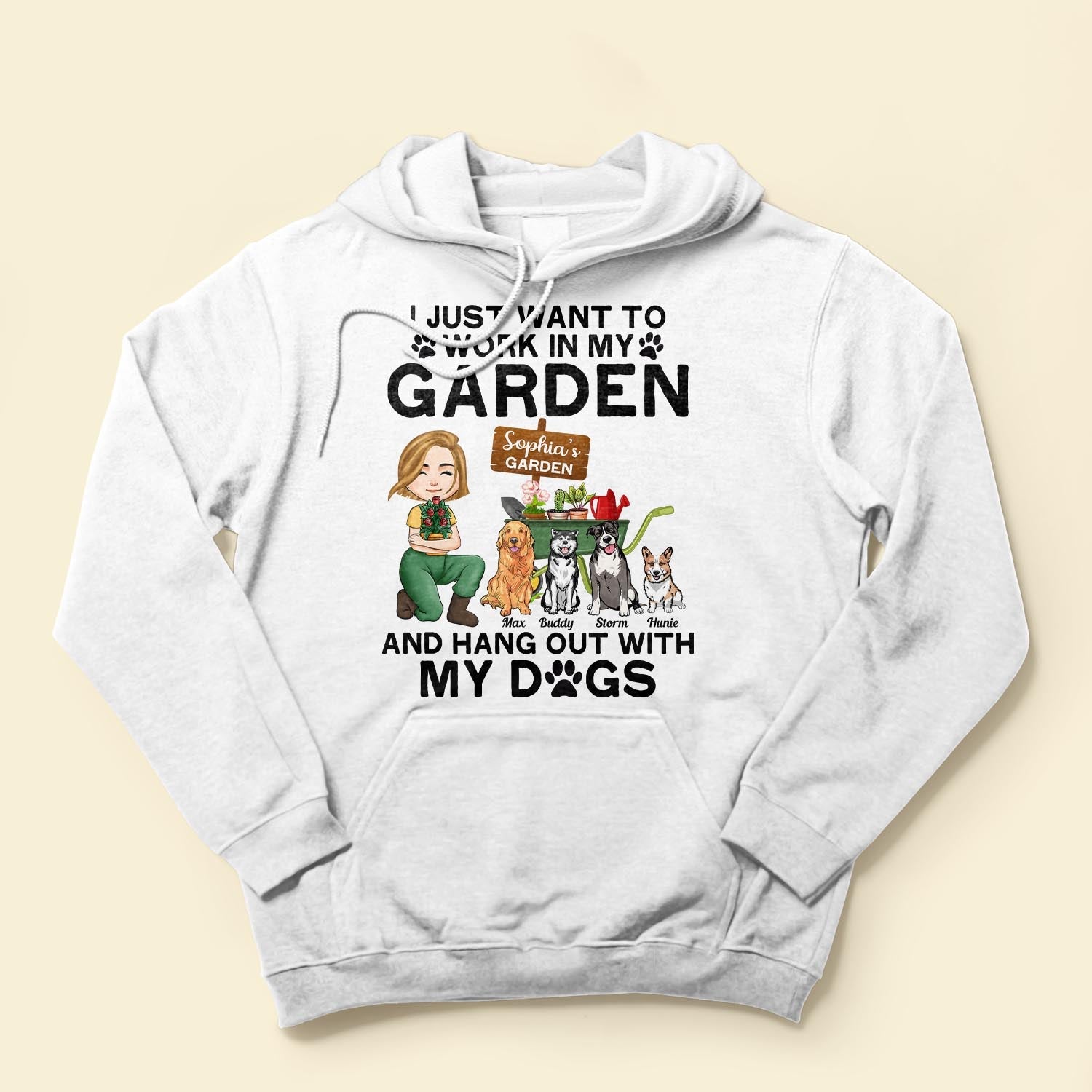 Work In My Garden And Hang Out With My Dogs - Personalized Shirt