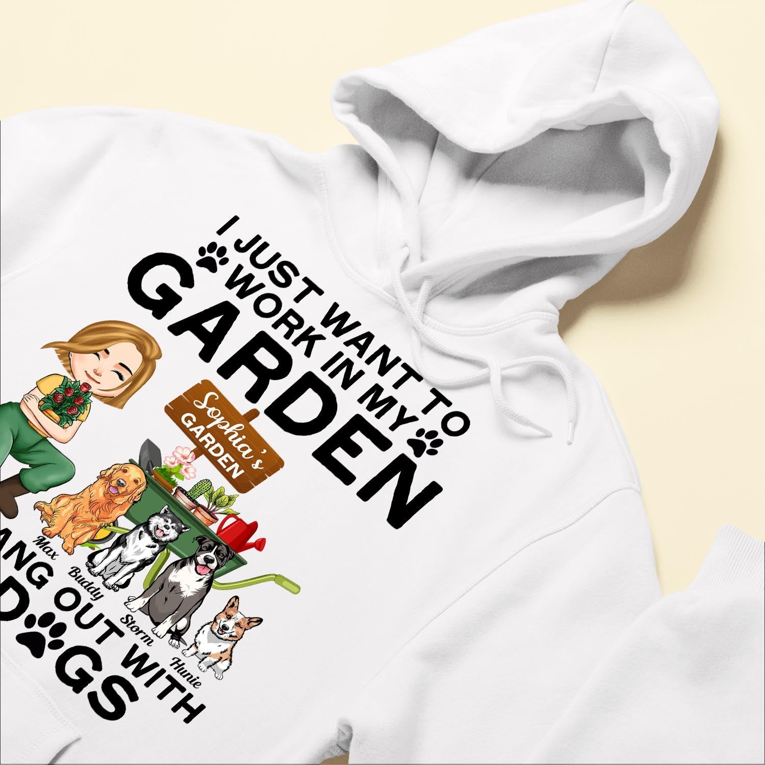 Work In My Garden And Hang Out With My Dogs - Personalized Shirt