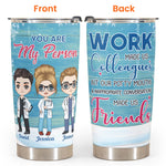 Work Made Us Colleagues - Personalized Tumbler Cup - Birthday Gift For Nursing Colleagues Ver 2 - Cute Chibi Nurse