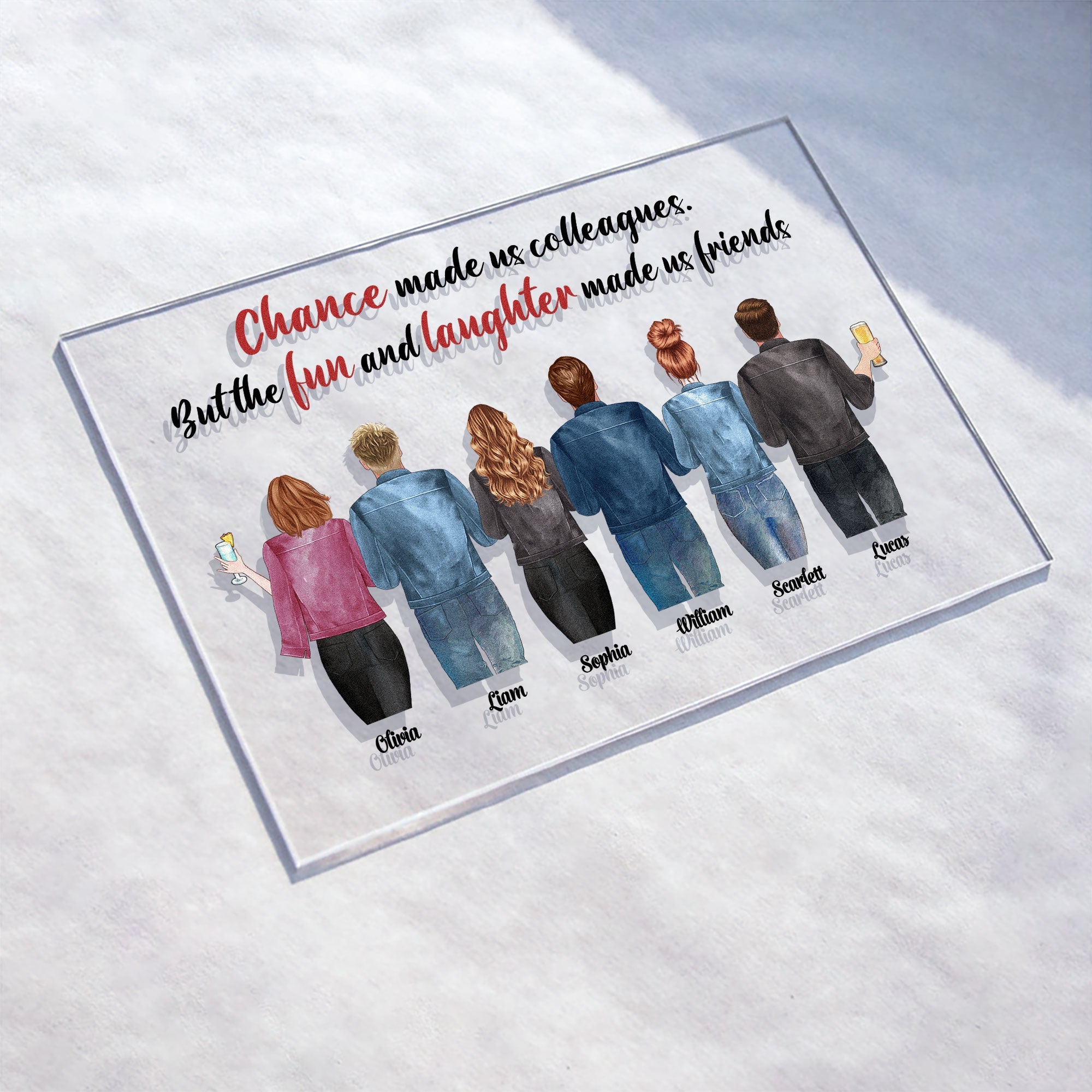 Work Made Us Colleagues - Personalized Acrylic Plaque - Birthday Gift Leaving Gift For Colleagues, Besties, Friends