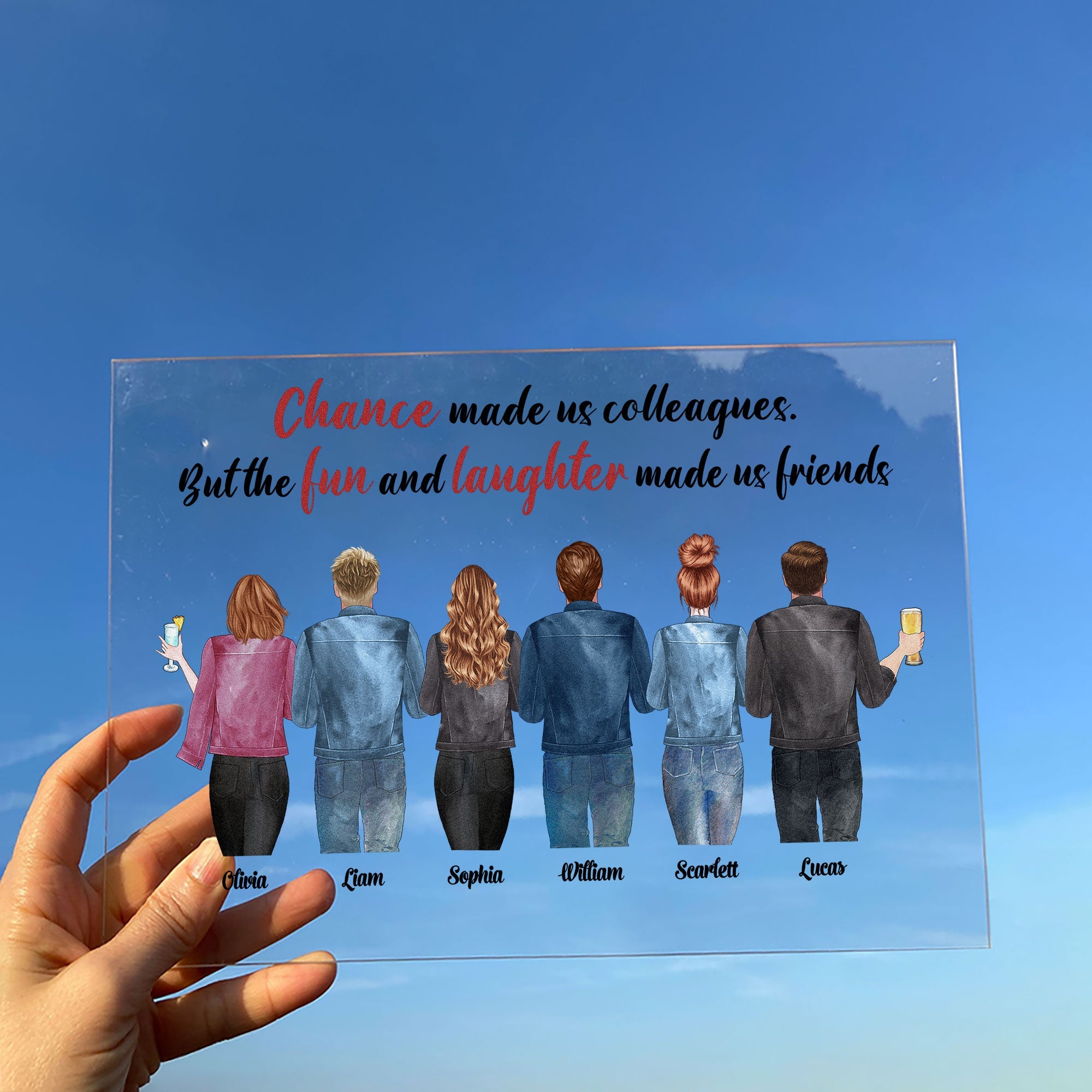 Work Made Us Colleagues - Personalized Acrylic Plaque - Birthday Gift Leaving Gift For Colleagues, Besties, Friends