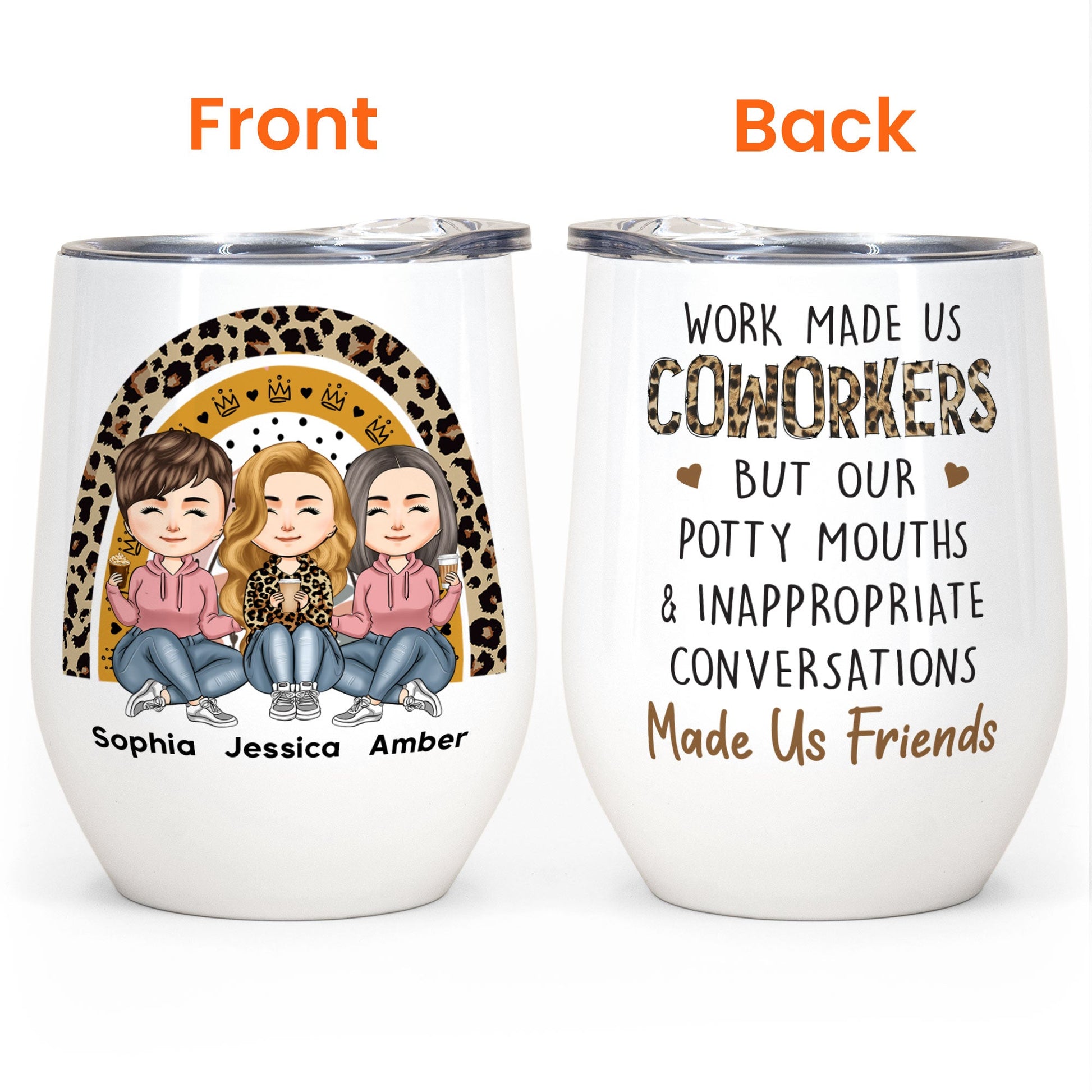 Laughing Together Since Day One - Coworker Personalized Custom Wine Tu -  Pawfect House