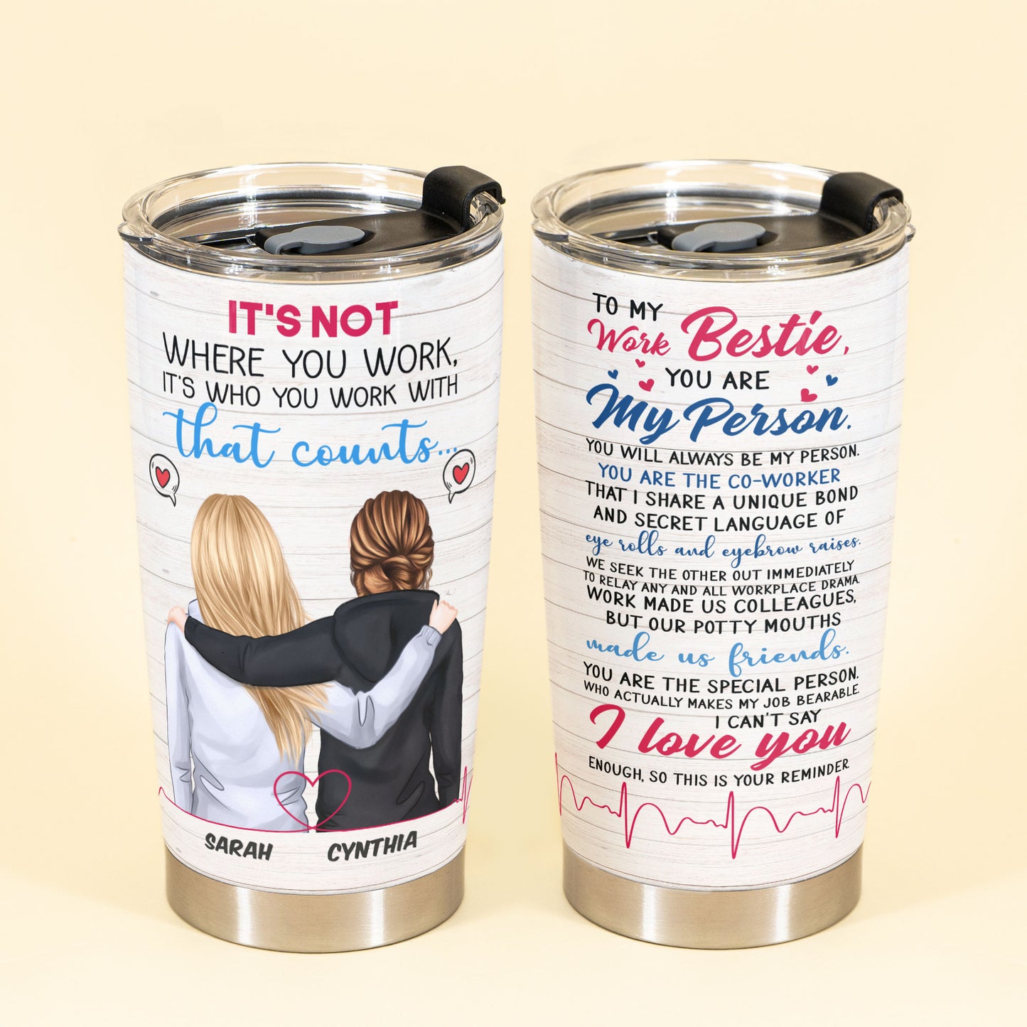 Work Bestie Our Potty Mouths Made Us Friends, Friends, Co-workers Custom Skinny Tumbler, Gift For Work Besties, Colleagues, Friends, Best Friends-Macorner