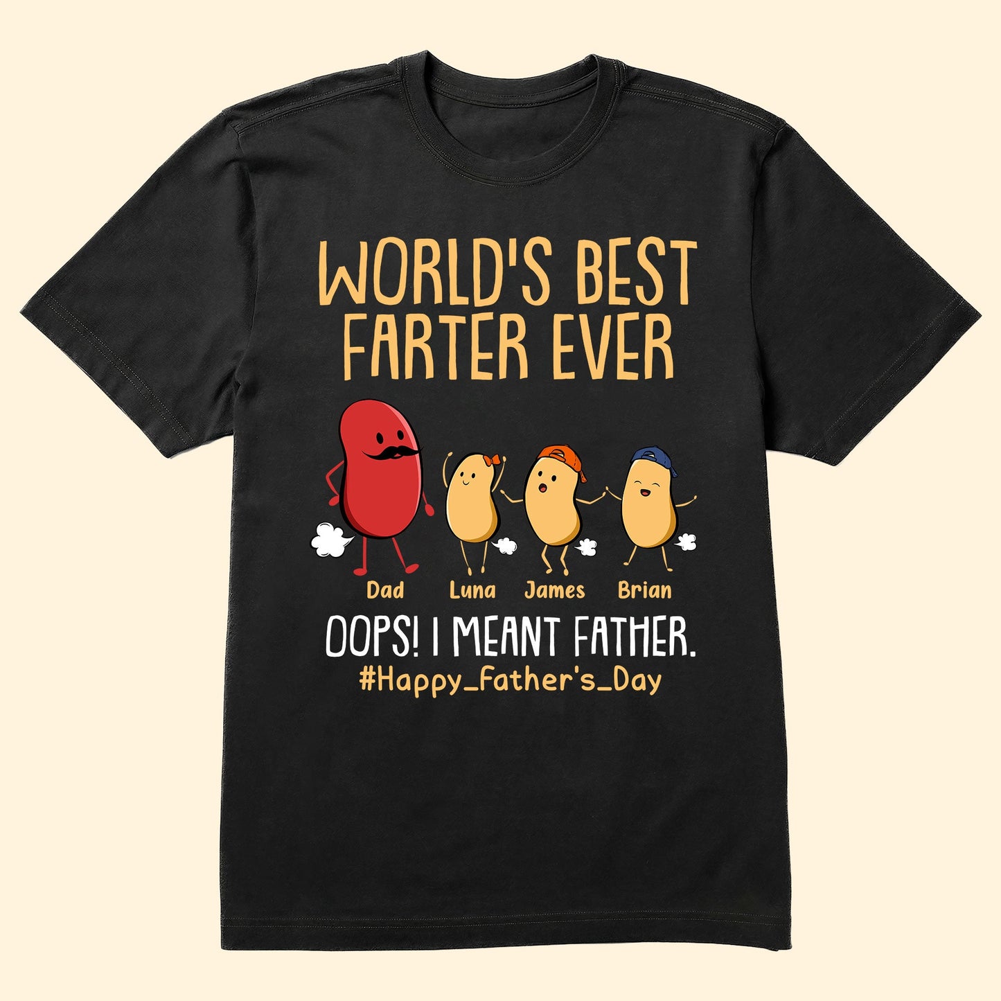 Father's Day Gifts, World's Best Farter Ever I Mean Father Funny Ver Black - Personalized Shirt