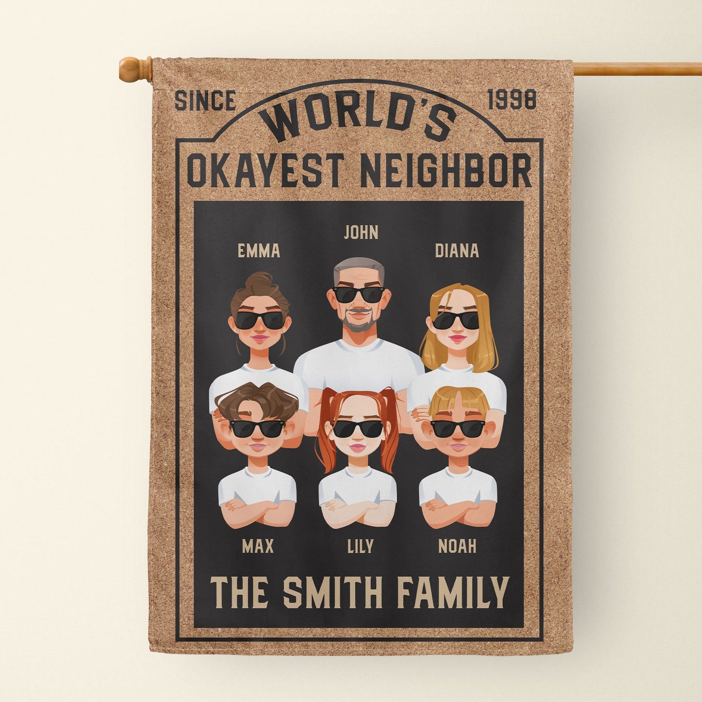 World's Okayest Neighbor - Personalized Flag