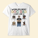 World's Best Dog Dad - Personalized Shirt - Birthday, Father's Day Gift For Dog Lover, Dog Dad, Pawdre