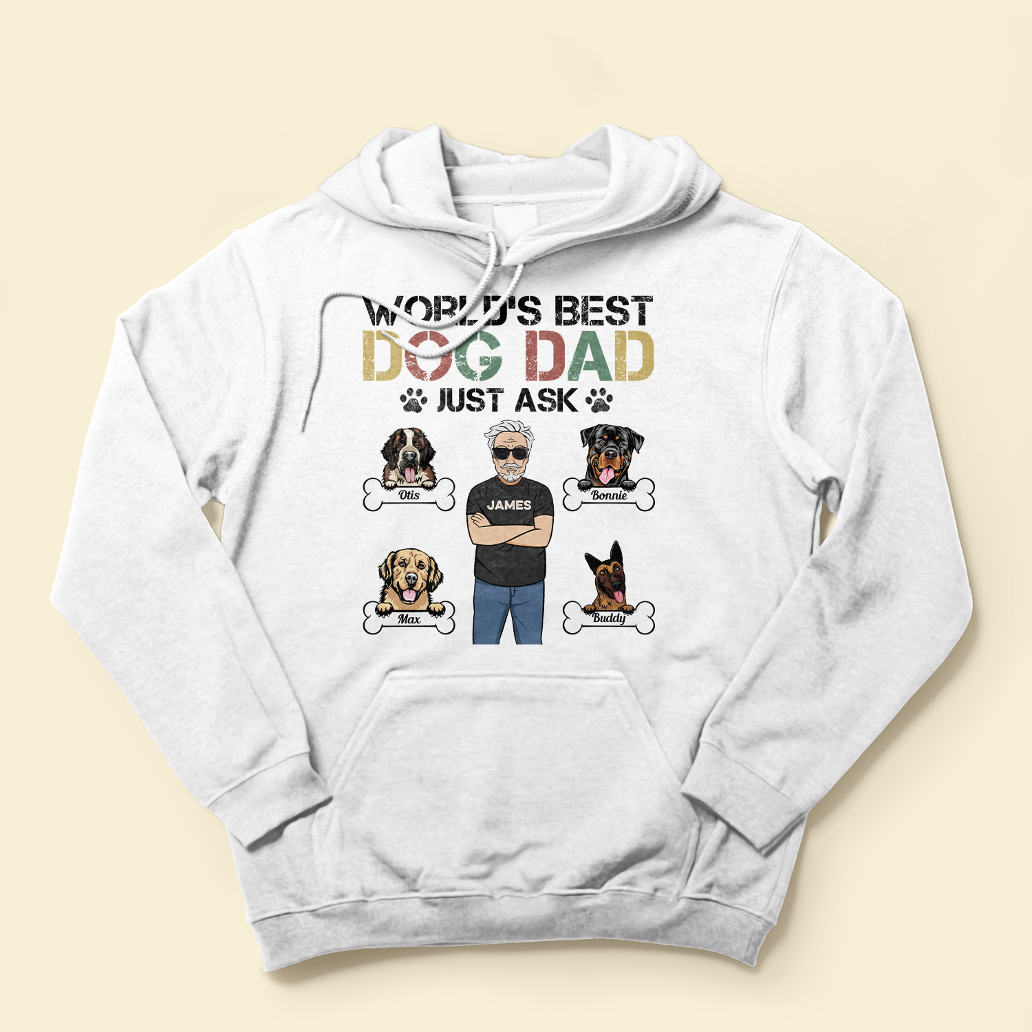 World's Best Dog Dad - Personalized Shirt - Birthday, Father's Day Gift For Dog Lover, Dog Dad, Pawdre