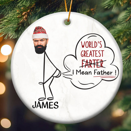 World's Greatest Farter - Personalized Ceramic Photo Ornament