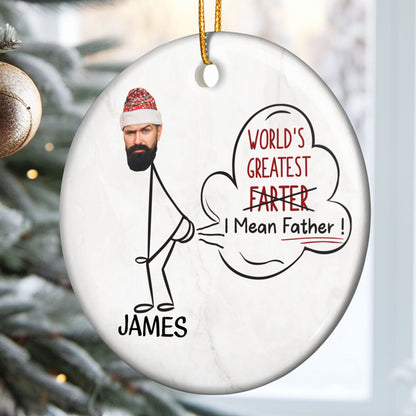 World's Greatest Farter - Personalized Ceramic Photo Ornament
