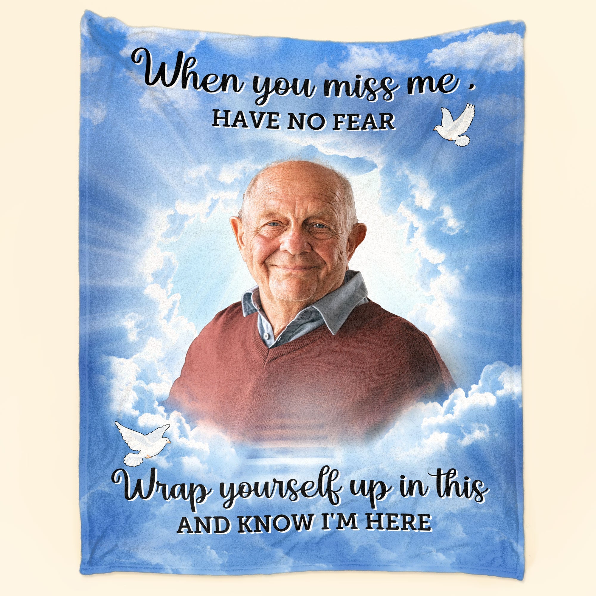 Wrap Yourself Up In This & Know I'm Here - Personalized Memory Photo Blanket