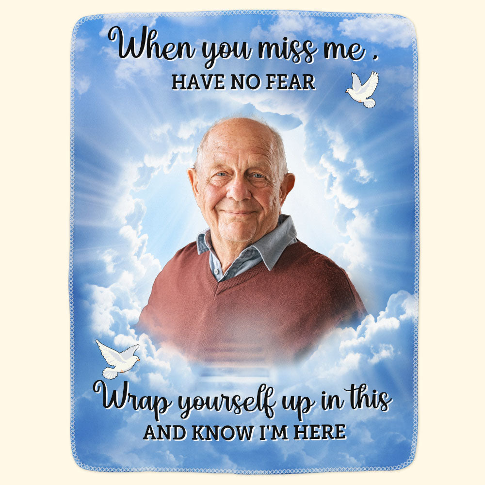 Wrap Yourself Up In This & Know I'm Here - Personalized Memory Photo Blanket