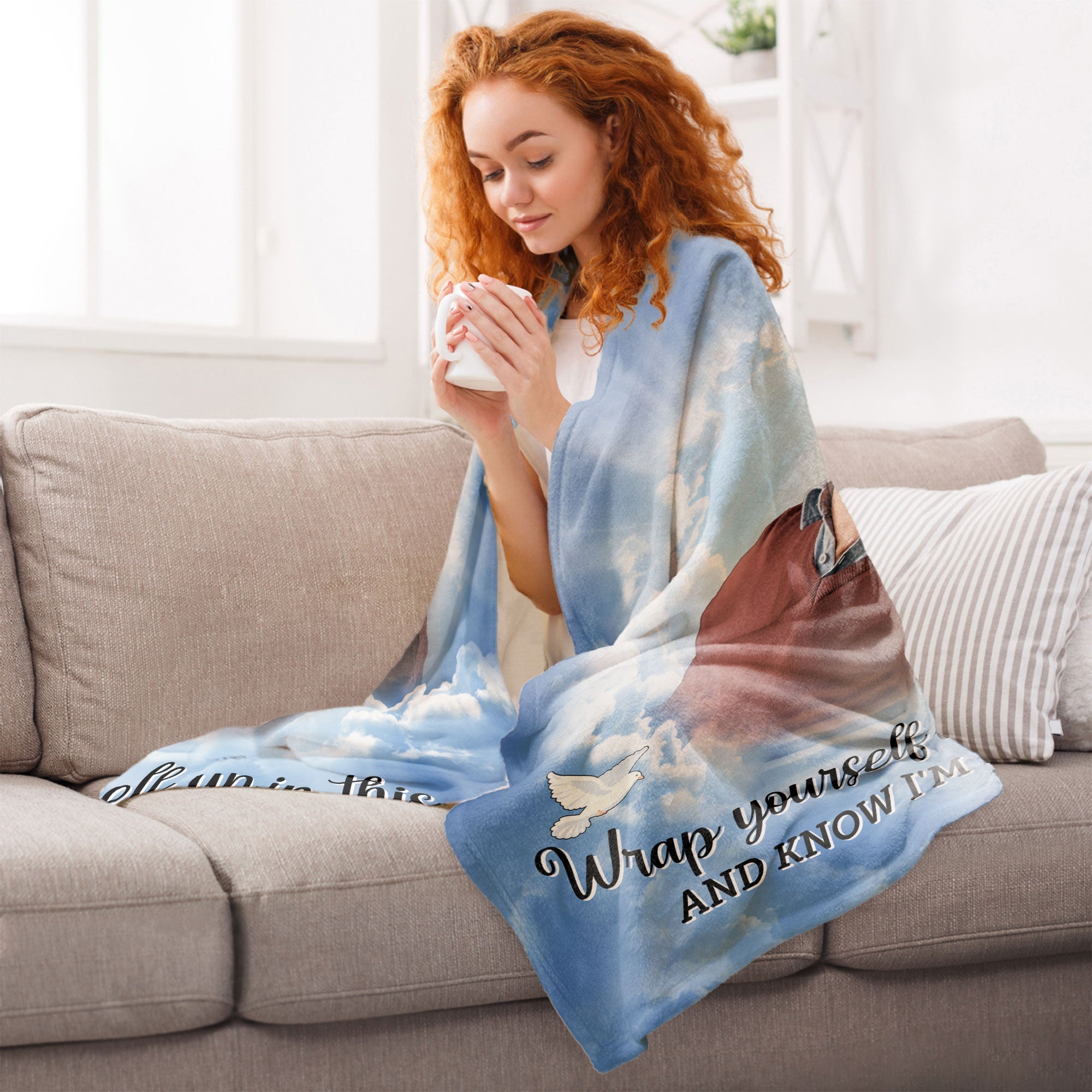 Wrap Yourself Up In This & Know I'm Here - Personalized Memory Photo Blanket