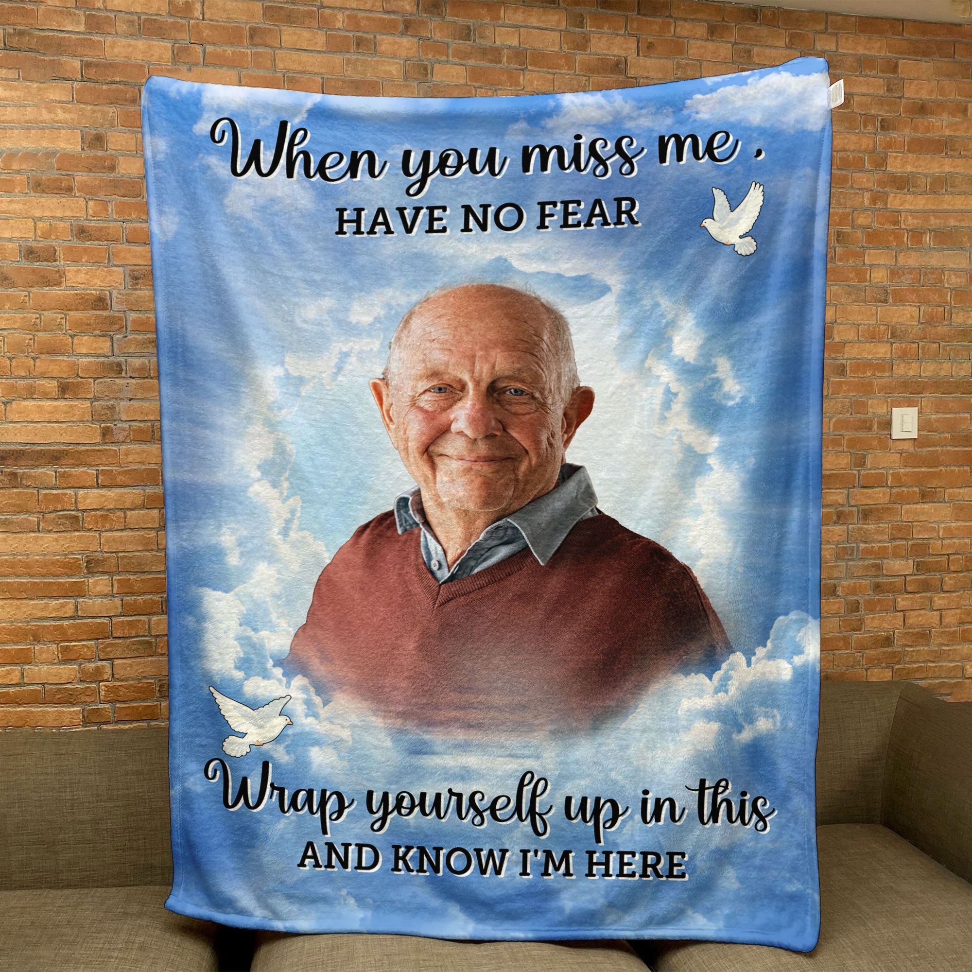 Wrap Yourself Up In This & Know I'm Here - Personalized Memory Photo Blanket