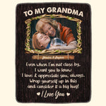 Wrap Yourself Up With This Ver 2 - Personalized Photo Blanket - Birthday, Loving Gift For Grandma, Grandpa, Mom, Dad