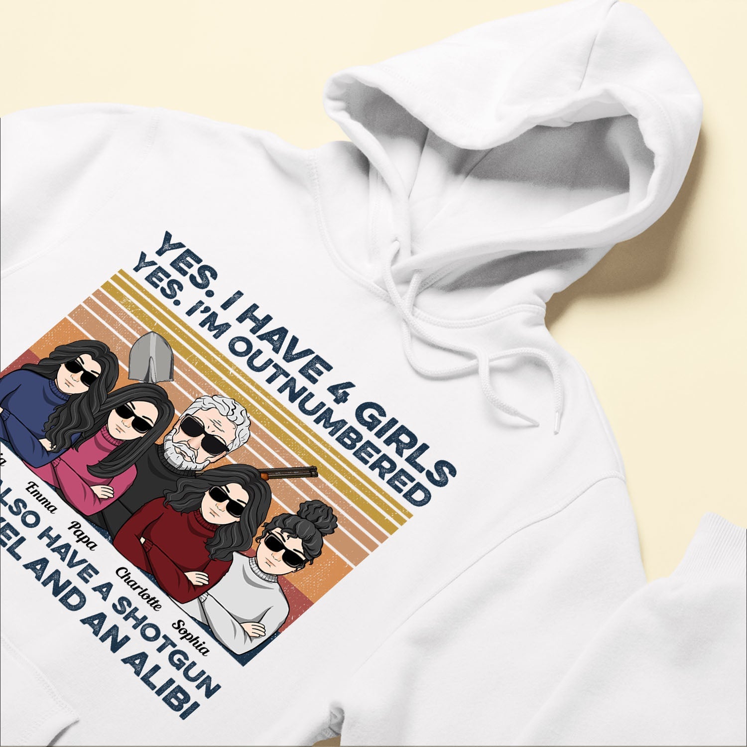 Yes I Have Daughters, Shovel, Alibi - Personalized Vintage Shirt - Christmas Gift For Father, Dad, PapaYes I Have Daughters, Shovel, Alibi - Personalized Vintage Shirt - Christmas Gift For Father, Dad, Papa