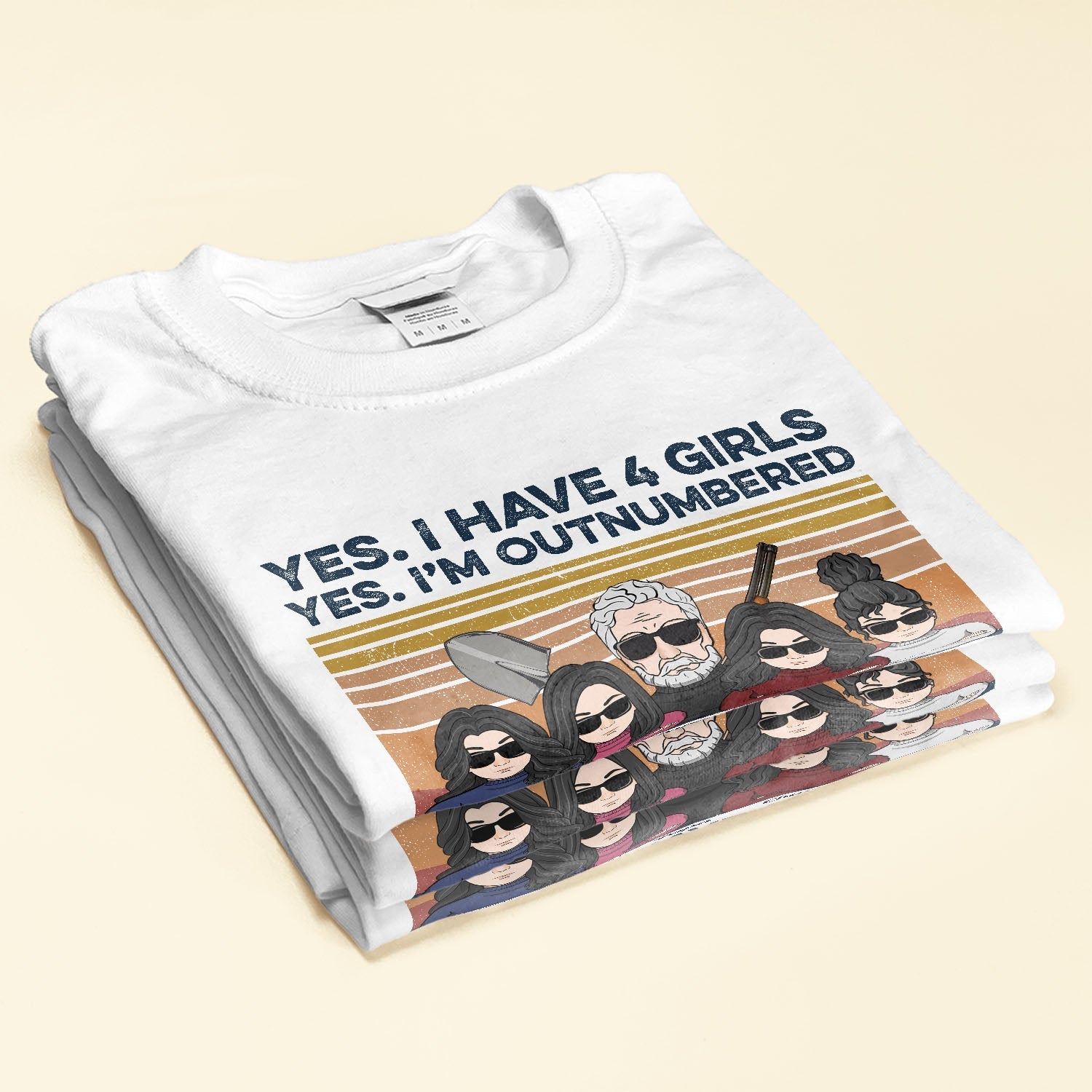 Yes I Have Daughters, Shovel, Alibi - Personalized Vintage Shirt - Christmas Gift For Father, Dad, Papa