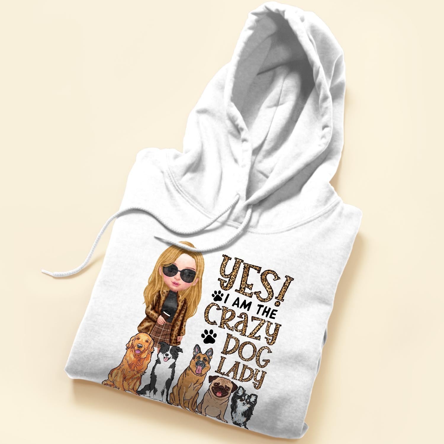 Crazy dog hot sale lady hoodie