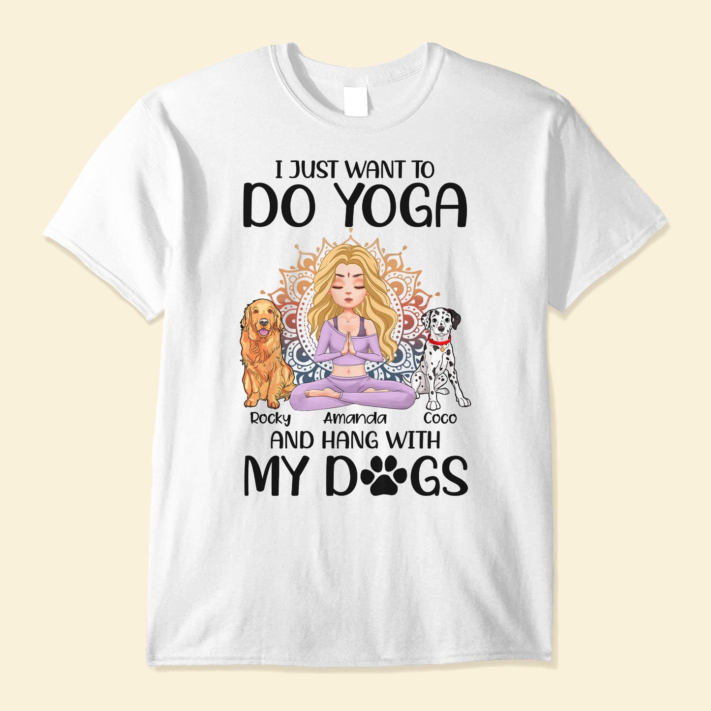 Yoga And Hang With My Dogs Personalized Shirt Gift For Yoga Lover Yoga Girl Illustration